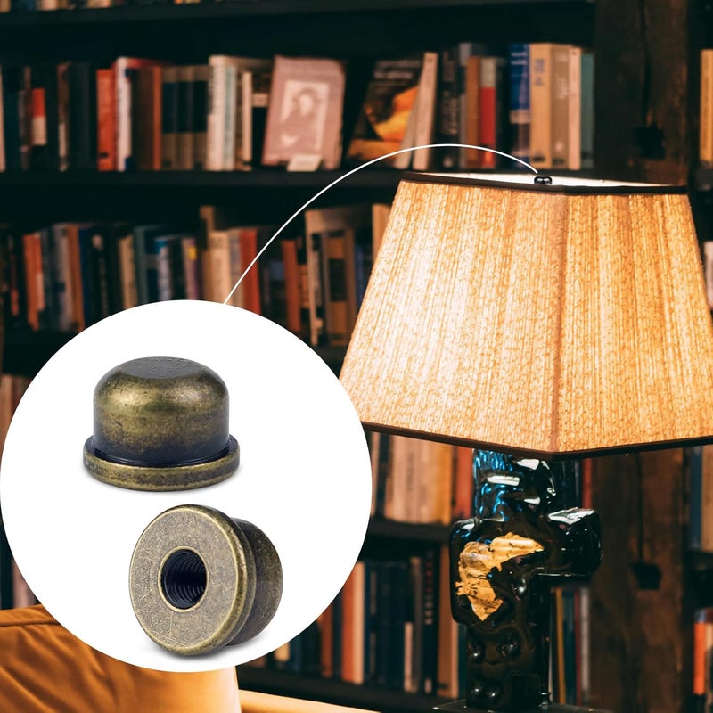 Aecsze 8 PCS 1/4-27 Lamp Finials, Lamp Shade Screw Cap for Lamp Shade Bracket Harp Top, Lamp Finial Knob Lamp Shade Screw Cap Lamp Fittings (1/2 Inch Tall, Retro) - Image 5
